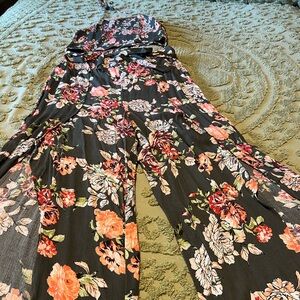 Two piece pants with halter top.